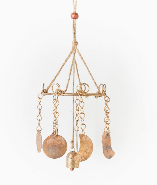 Moon Phase Mobile Wind Chime with Bell